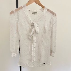 Guess Polka Dot Sheer Blouse